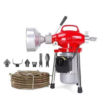 400W Drain Cleaner Electric Eel Rigid Plumbing Sewerage Pipe Machine 6 Cutters - RnR Galore