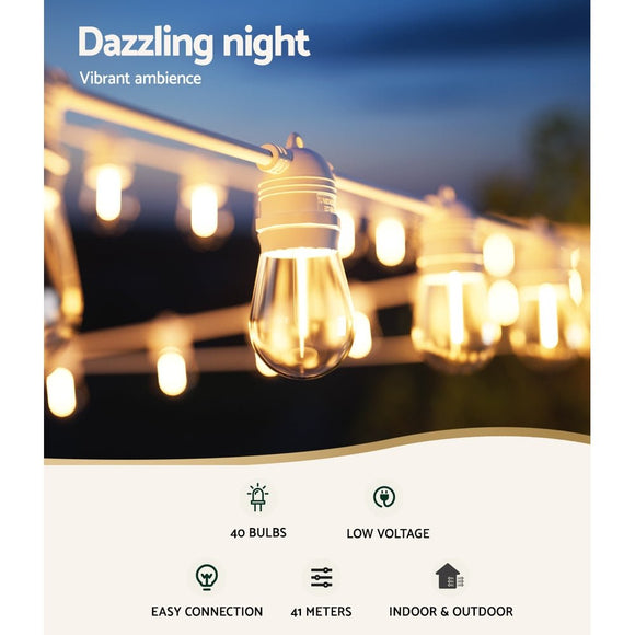 41M LED Festoon Light Outdoor String Light Christmas Wedding Party Decorations - RnR Galore