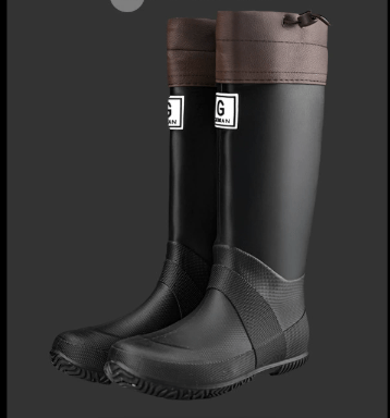 44 Black Foldable Knee - High Rain Boots - Packable Waterproof Non - Slip Wellies for Travel & Festivals - RnR Galore