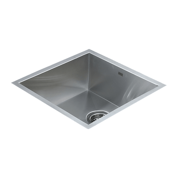440x440mm Handmade Stainless Steel Undermount / Topmount Kitchen Laundry Sink with Waste - RnR Galore