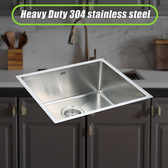 490x440mm Handmade Stainless Steel Undermount / Topmount Kitchen Laundry Sink with Waste - RnR Galore