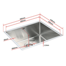 490x440mm Handmade Stainless Steel Undermount / Topmount Kitchen Laundry Sink with Waste - RnR Galore