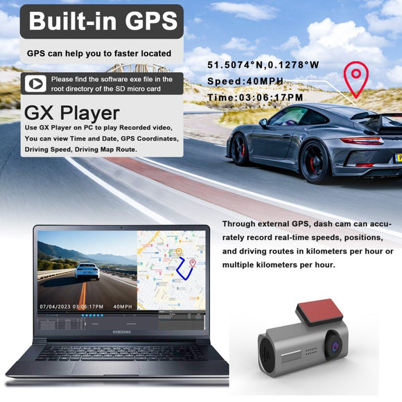 4K Dash Cam UHD 2160P WiFi Front Dashcam Night Vision Car Camera with 64GB Card - RnR Galore
