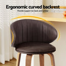 4x Artiss Bar Stools Dining Chairs Contoured Leather Wood Stool - RnR Galore