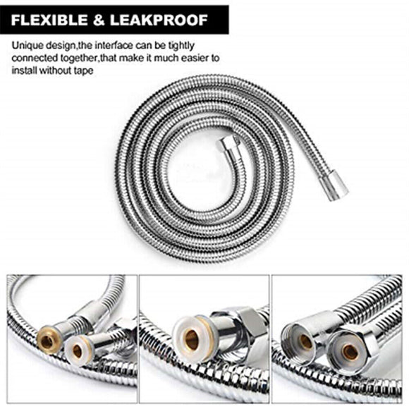 5 FT Handheld Shower Head Hose 1.5m Bathroom Stainless Steel Shower Water Tube - RnR Galore