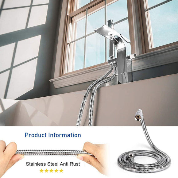 5 FT Handheld Shower Head Hose 1.5m Bathroom Stainless Steel Shower Water Tube - RnR Galore