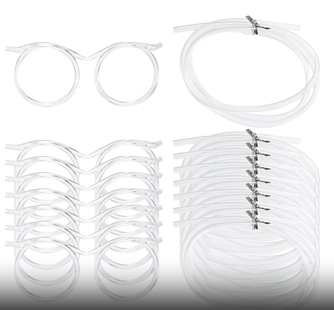 5 - Pack Silly Straws Glasses, Reusable Crazy Straws for Kids, Flexible Twisty Straws Fun Eyeglass Frame Drinking Straws, Novelty Party Favors Supplies for Birthday, Game, Christmas, Holiday Decorations - RnR Galore