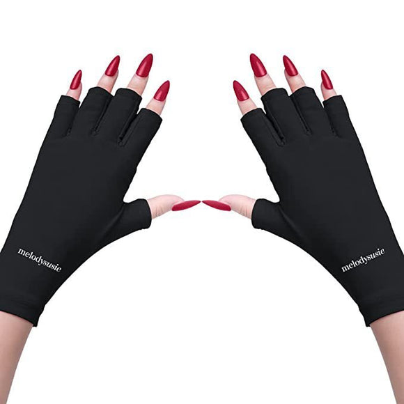 5 - Pair Blue UV Protection Fingerless Gloves for Nail Art Curing and Cycling Sun Protection - Made of Nylon/Spandex, Manicure Hand Care - RnR Galore