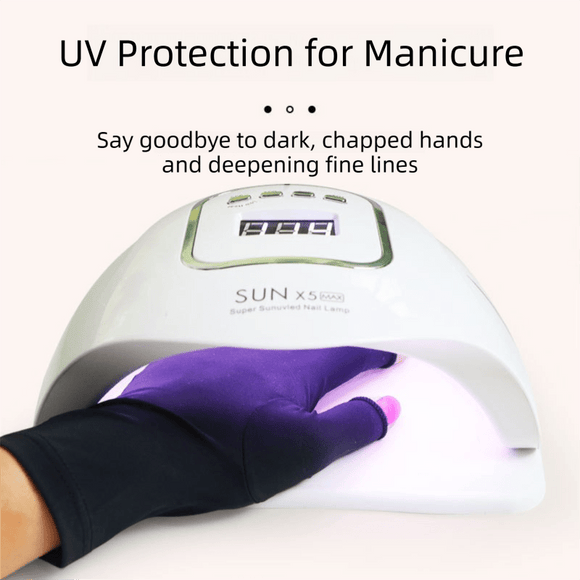 5 - Pair Grey UV Protection Fingerless Gloves for Nail Art Curing and Cycling Sun Protection - Made of Nylon/Spandex, Manicure Hand Care - RnR Galore