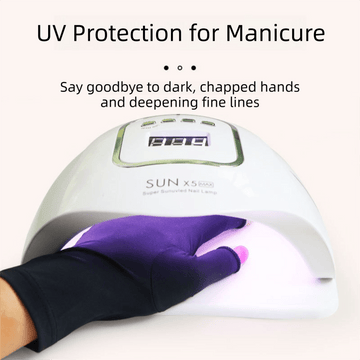 5 - Pair Pink UV Protection Fingerless Gloves for Nail Art Curing and Cycling Sun Protection - Made of Nylon/Spandex, Manicure Hand Care - RnR Galore