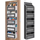 5 - Tier Black Over The Door Organizer – Heavy - Duty Hanging Storage (15.7in x 5.5in) with Anti - Tilt Design for Nursery, Pantry & Dorm - RnR Galore