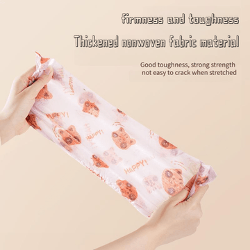 50 Pieces Thickened Non - Woven Disposable Shoe Covers (Orange Bear) – Universal Fit (EU Size 34 - 45) for Guests & Floor Protection - RnR Galore