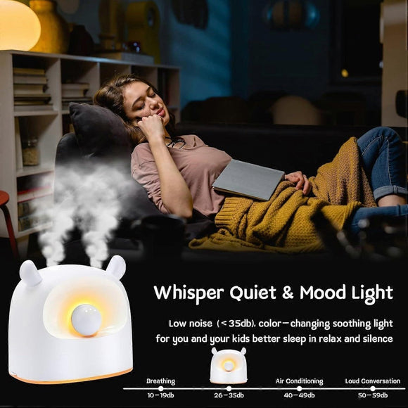 500ml Quiet White Humidifier for Bedroom, Plants, Babies Room - RnR Galore