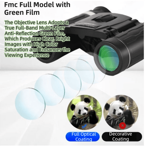 500x25 High Power HD Binoculars - Portable Concert Telescope with Phone Photography Capability, FMC Coated Optics - RnR Galore