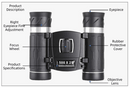 500x25 High Power HD Binoculars - Portable Concert Telescope with Phone Photography Capability, FMC Coated Optics - RnR Galore