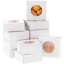 50PCS Handmade Soap Paper Box Round Window Kraft Black White Candy Biscuit Box - White - 50pcs 8*8*3CM - RnR Galore