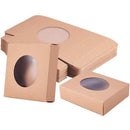 50PCS Handmade Soap Paper Box Round Window Kraft Black White Candy Biscuit Box - White - 50pcs 8*8*3CM - RnR Galore