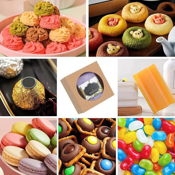 50PCS Handmade Soap Paper Box Round Window Kraft Black White Candy Biscuit Box - White - 50pcs 8*8*3CM - RnR Galore