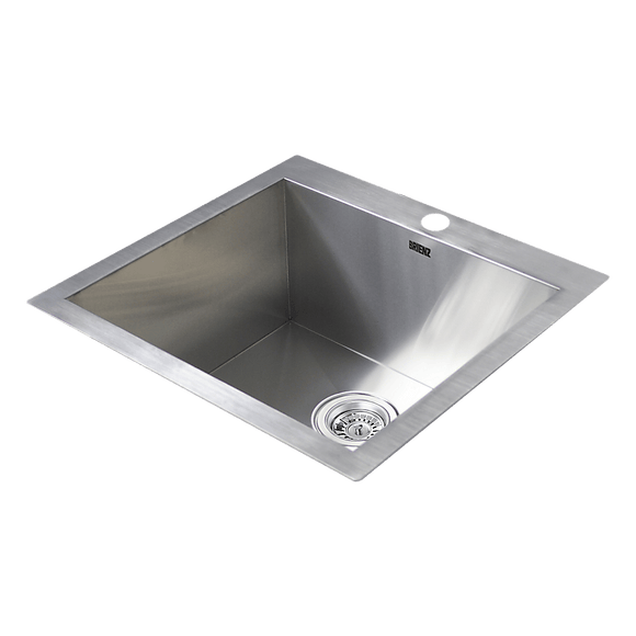 530x505mm Handmade Stainless Steel Topmount Kitchen Laundry Sink with Waste - RnR Galore