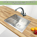550x455mm Handmade 1.5mm Stainless Steel Undermount / Topmount Kitchen Sink with Square Waste - RnR Galore