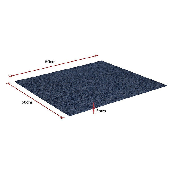5m2 Box of Premium Carpet Tiles Commercial Domestic Office Heavy Use Flooring Blue - RnR Galore