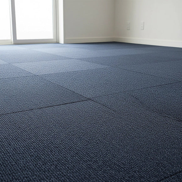 5m2 Box of Premium Carpet Tiles Commercial Domestic Office Heavy Use Flooring Blue - RnR Galore