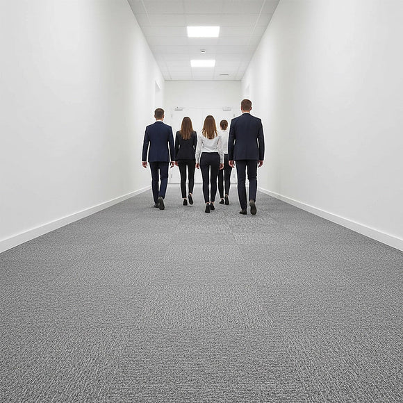 5m2 Box of Premium Carpet Tiles Commercial Domestic Office Heavy Use Flooring Grey - RnR Galore