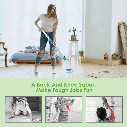 5PCS Rechargeable Spin Scrubber Electric Turbo Scrub Cleaning Brush Cordless Kit - RnR Galore