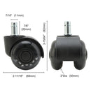 5X 2'' Twin Wheel Office Chair Casters - Slient Smooth, 11x22mm Stem - RnR Galore