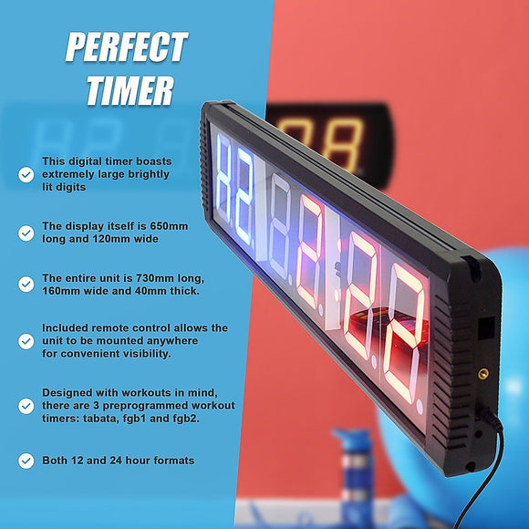6 Digit Digital Timer Interval Fitness Clock LED Gym Display - RnR Galore