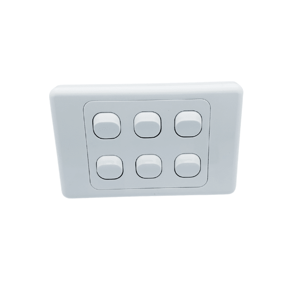 6 Gang Wall Plate Electricity Switch - RnR Galore