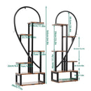 6 Tier Corner Plant Stand Metal & MDF Ladder Shelf Rack - RnR Galore