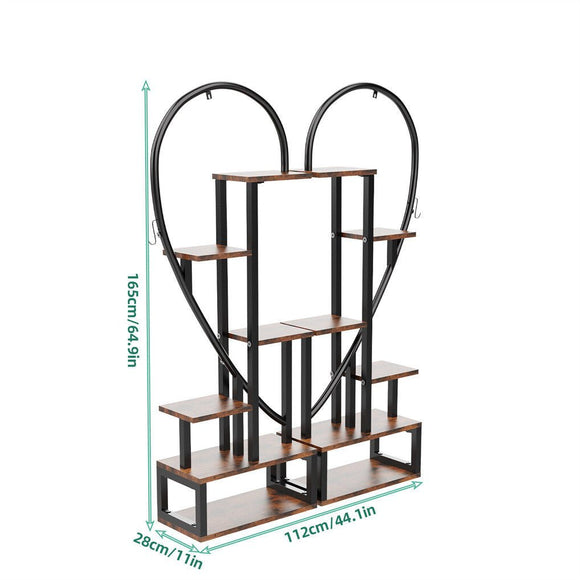 6 Tier Corner Plant Stand Metal & MDF Ladder Shelf Rack - RnR Galore