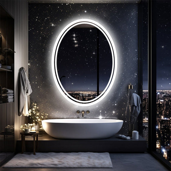 600x800mm LED Bathroom Mirror Oval Anti - Fog Dimmable - RnR Galore