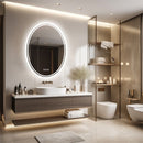 600x800mm LED Bathroom Mirror Oval Anti - Fog Dimmable - RnR Galore