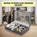 6+3 Grid Watch Sunglass Eyeglasses Display Box Case Storage Organizer PU Leather - RnR Galore