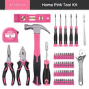 63 - Piece Essential Home Repair Tool Kit with Portable Zipper Case(pink) - RnR Galore