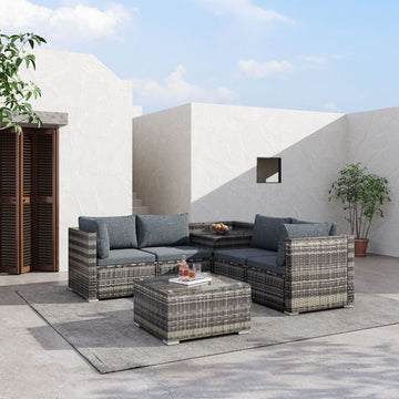 6PCS Outdoor Modular Lounge Sofa Coogee - Grey - RnR Galore