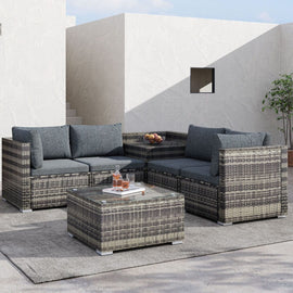 6PCS Outdoor Modular Lounge Sofa Coogee - Grey - RnR Galore