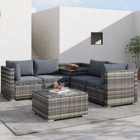 6PCS Outdoor Modular Lounge Sofa Coogee - Grey - RnR Galore