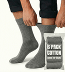 6x Pair COTTON Rich LOOSE TOP SOCKS Circulation Diabetic Comfort in Grey - 6 - 11 - RnR Galore
