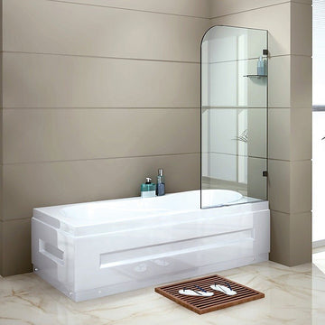 700 x 1450mm Frameless Bath Panel 10mm Glass Shower Screen By Della Francesca - RnR Galore