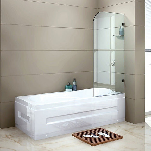 700 x 1450mm Frameless Bath Panel 10mm Glass Shower Screen By Della Francesca - RnR Galore