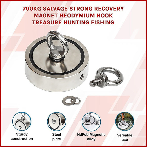 700Kg Salvage Strong Recovery Magnet Neodymium Hook Treasure Hunting Fishing - RnR Galore