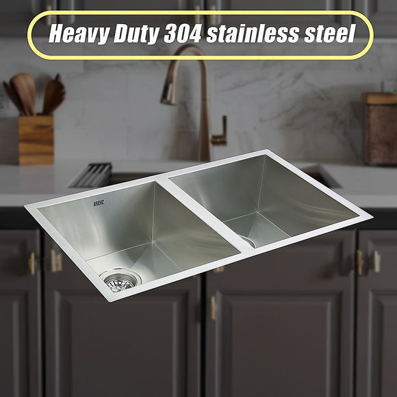 770x450mm Handmade Stainless Steel Undermount / Topmount Kitchen Sink with Waste - RnR Galore
