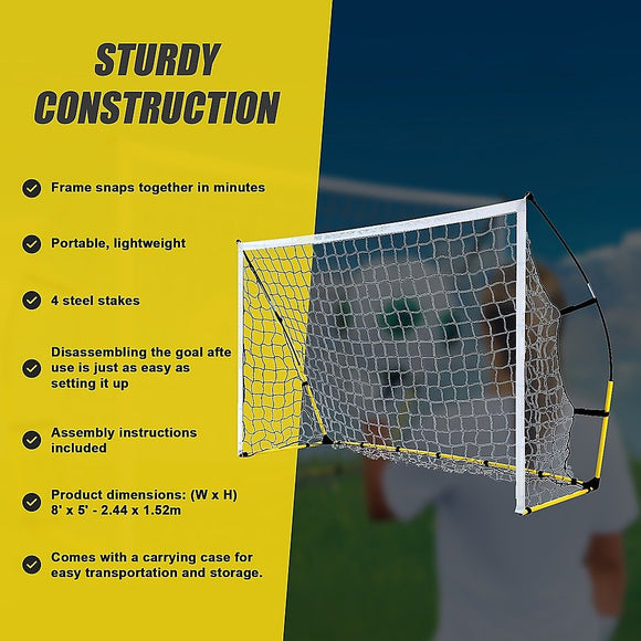 8' x 5' Soccer Football Goal Foot Portable Net Quick Set Up - RnR Galore