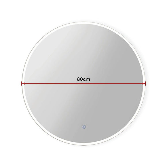 80cm LED Wall Mirror Bathroom Mirrors Light Decor Round - RnR Galore