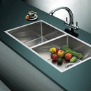 865x440mm Handmade Stainless Steel Undermount / Topmount Kitchen Sink with Waste - RnR Galore