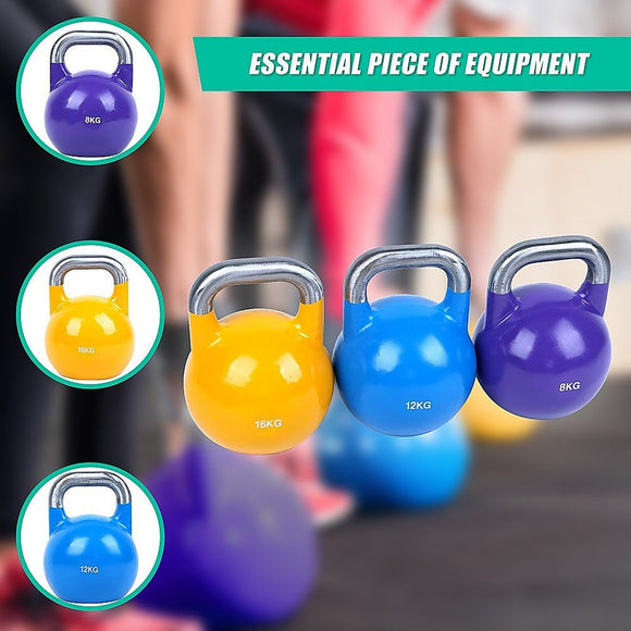 8KG, 12KG, 16KG Pro - Grade Steel KettleBell Set - RnR Galore