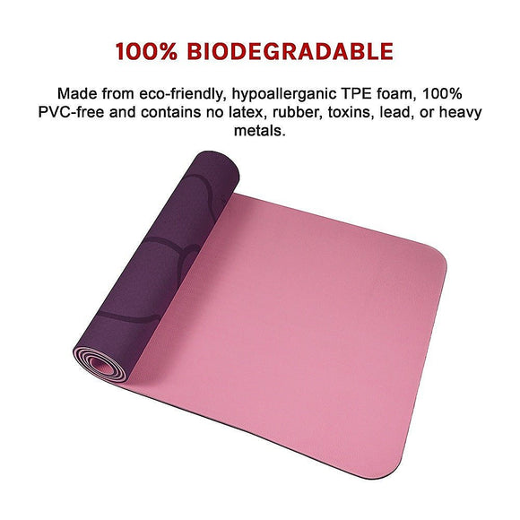 8mm TPE Yoga Mat Exercise Fitness Gym Pilates Non Slip Dual Layer - RnR Galore